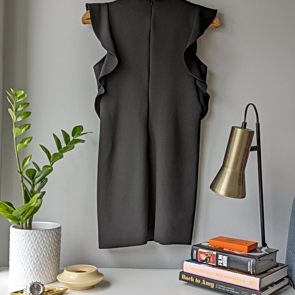 Black Zara Cocktail Dress - Ruffles - Picture 2 of 2